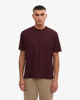 Överdimensionerad ekologisk T-shirt – oxblodsröd