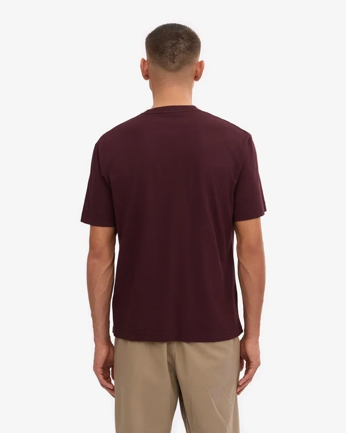 Överdimensionerad ekologisk T-shirt – oxblodsröd