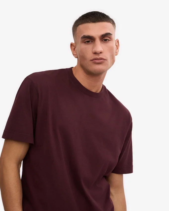 Överdimensionerad ekologisk T-shirt – oxblodsröd