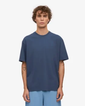 Överdimensionerad ekologisk T-shirt – petrolblå