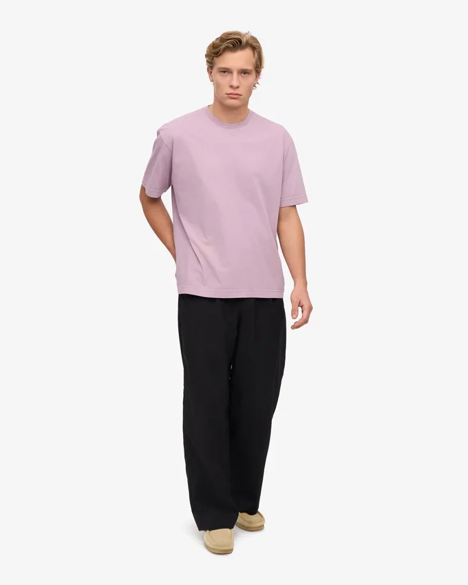 Överdimensionerad ekologisk T-shirt – pärlemorlila