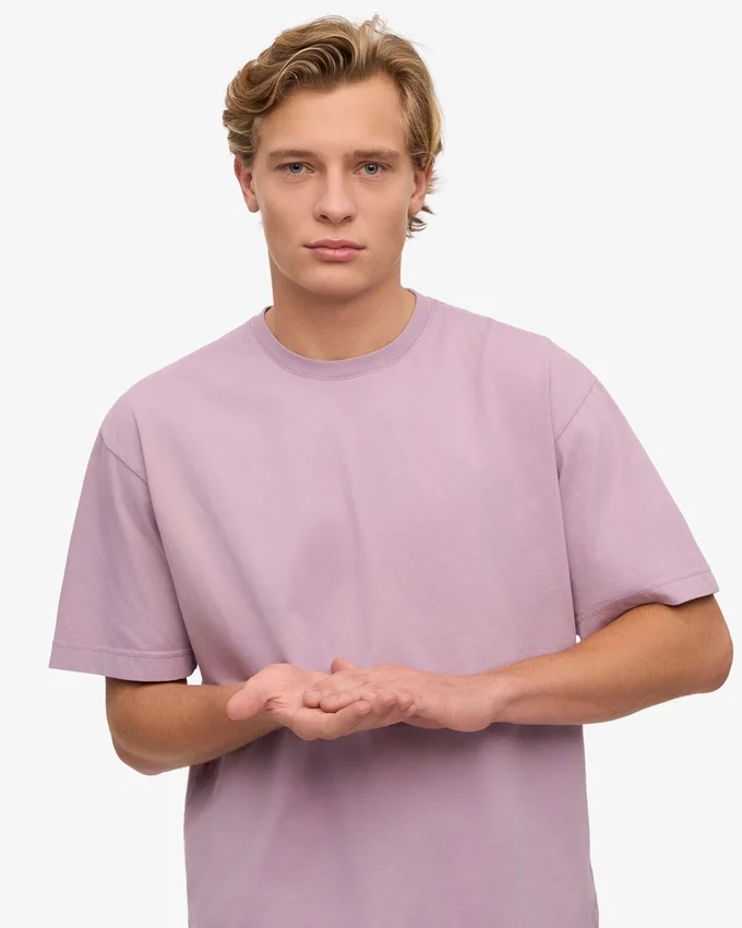 Överdimensionerad ekologisk T-shirt – pärlemorlila
