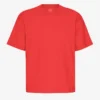 Överdimensionerad ekologisk T-shirt – röd mandarin
