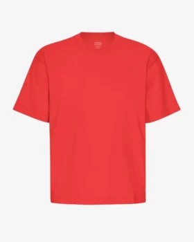 Överdimensionerad ekologisk T-shirt – röd mandarin