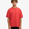 Överdimensionerad ekologisk T-shirt – röd mandarin