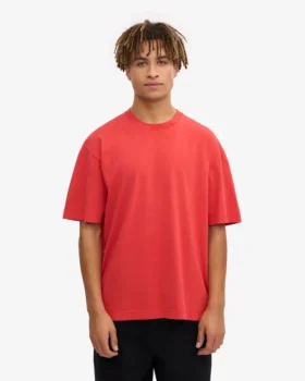 Överdimensionerad ekologisk T-shirt – röd mandarin