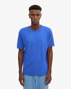 Överdimensionerad ekologisk T-shirt – safirblå