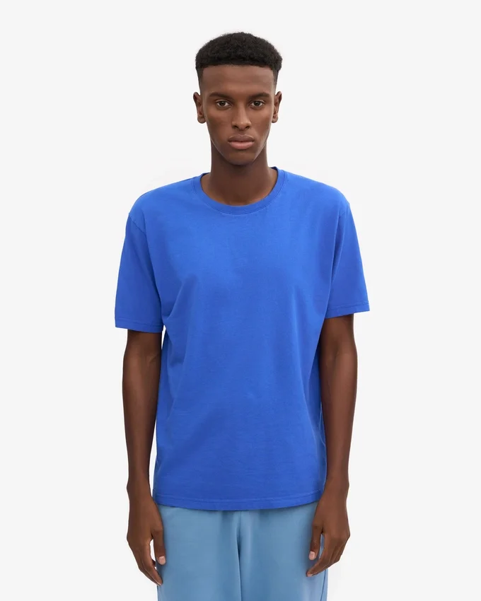 Överdimensionerad ekologisk T-shirt – safirblå