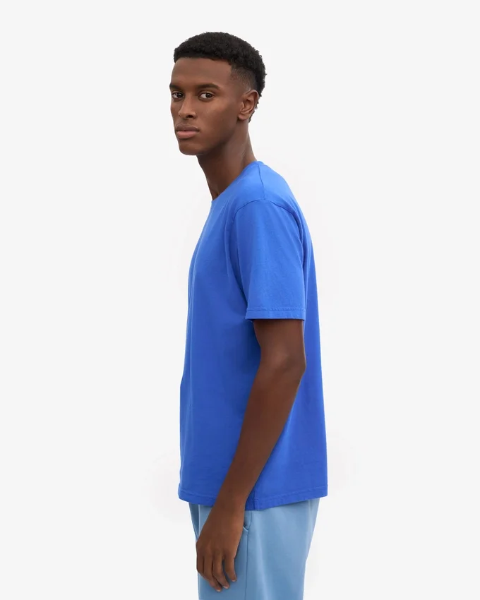 Överdimensionerad ekologisk T-shirt – safirblå