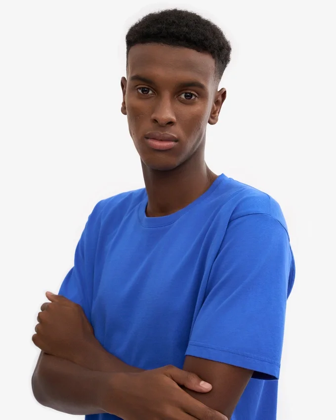 Överdimensionerad ekologisk T-shirt – safirblå