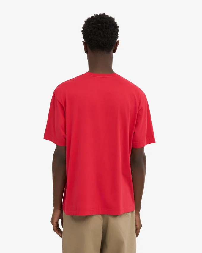Överdimensionerad ekologisk T-shirt – scharlakansröd