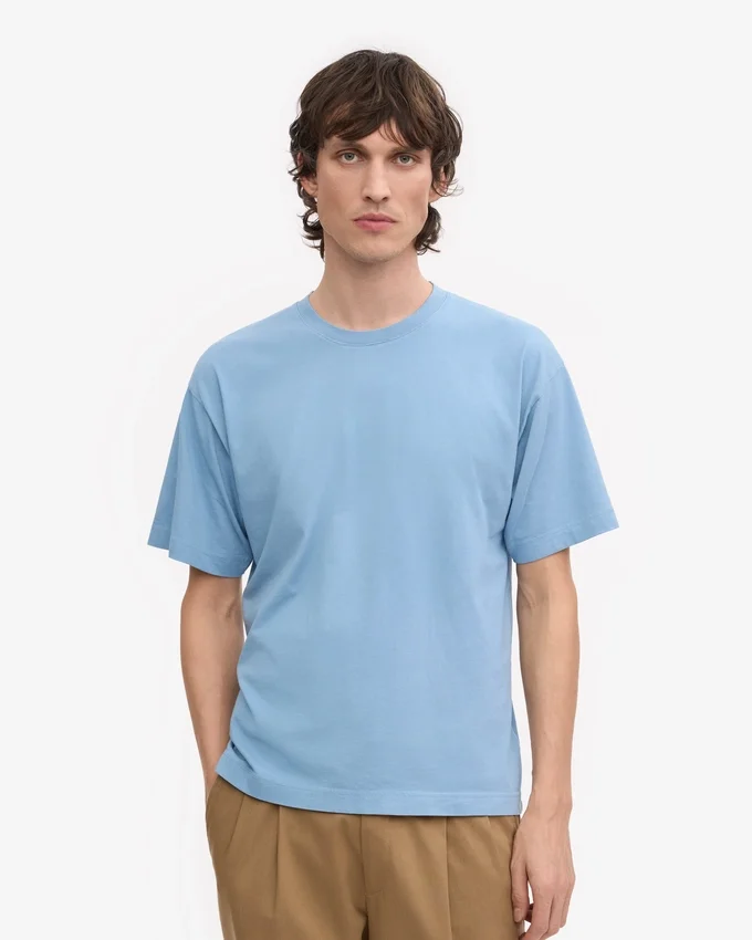 Överdimensionerad ekologisk T-shirt – Seaside Blue