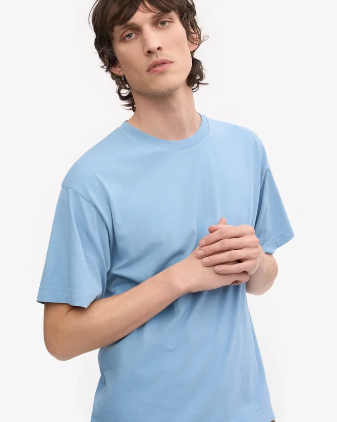 Överdimensionerad ekologisk T-shirt – Seaside Blue