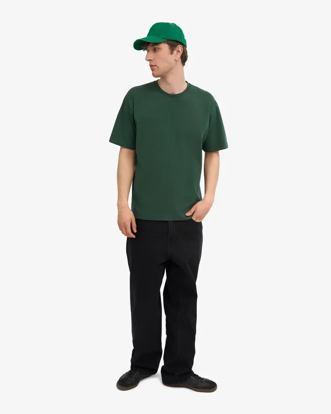 Överdimensionerad ekologisk T-shirt – smaragdgrön