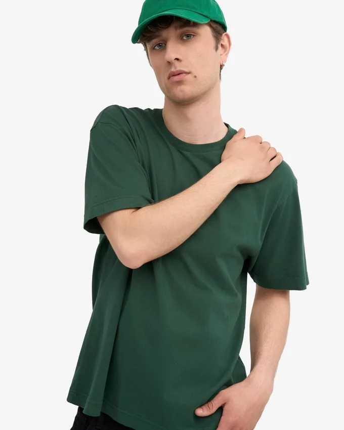 Överdimensionerad ekologisk T-shirt – smaragdgrön