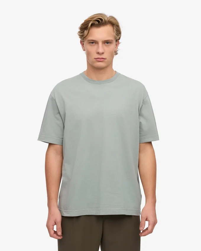Överdimensionerad ekologisk T-shirt – stålblå