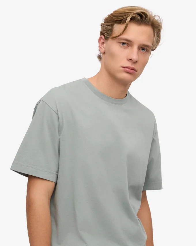 Överdimensionerad ekologisk T-shirt – stålblå