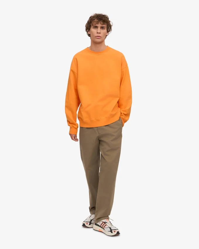 Överdimensionerad ekologisk tröja – solig orange