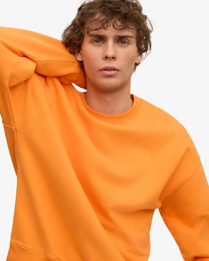Överdimensionerad ekologisk tröja – solig orange