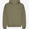 Överdimensionerad hoodie i ekologisk bomull – dammig olivgrön