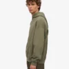 Överdimensionerad hoodie i ekologisk bomull – dammig olivgrön