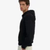 Överdimensionerad hoodie i ekologisk bomull med dragkedja – djupsvart