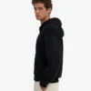 Överdimensionerad hoodie i ekologisk bomull med dragkedja – djupsvart
