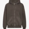 Överdimensionerad hoodie i ekologisk bomull med dragkedja – Faded Mud