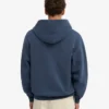 Överdimensionerad hoodie i ekologisk bomull med dragkedja – petrolblå