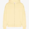 Överdimensionerad hoodie i ekologisk flanell med dragkedja – mjukgul