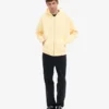 Överdimensionerad hoodie i ekologisk flanell med dragkedja – mjukgul