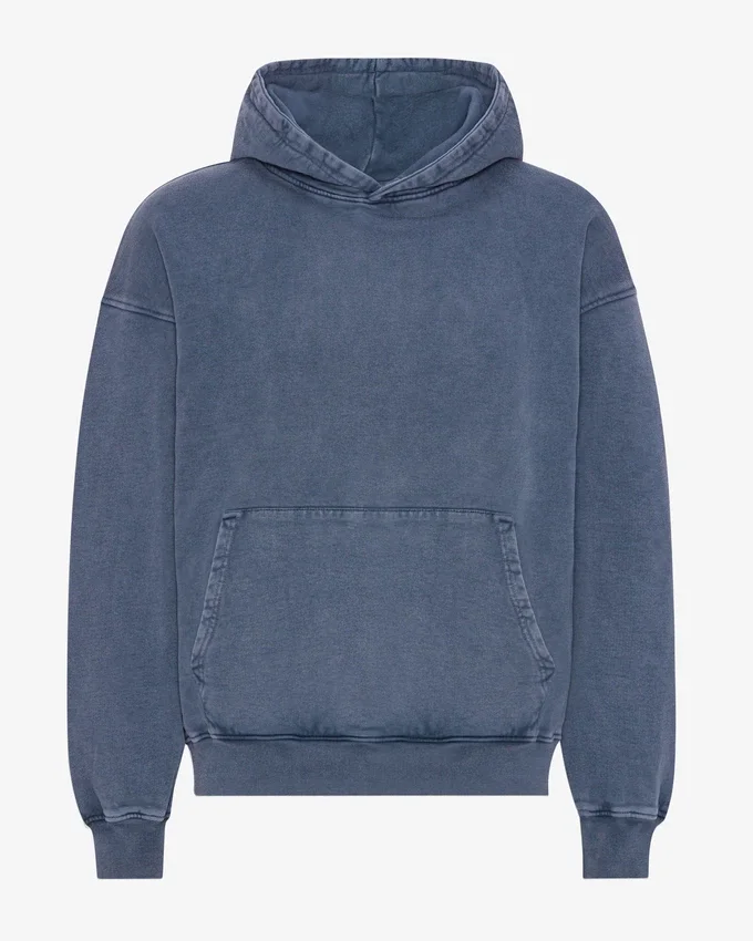 Överdimensionerad hoodie i ekologisk merinoull – Neptune Blue