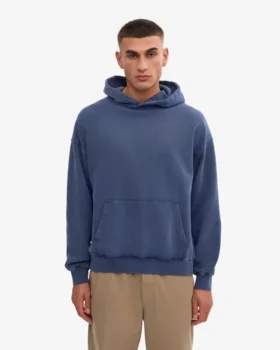 Överdimensionerad hoodie i ekologisk merinoull – Neptune Blue