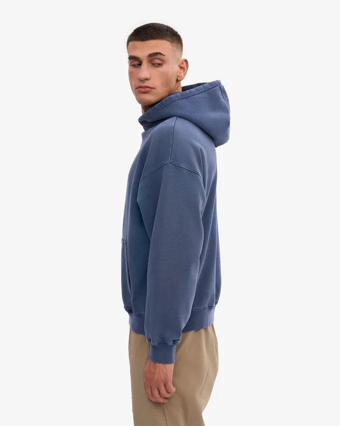 Överdimensionerad hoodie i ekologisk merinoull – Neptune Blue