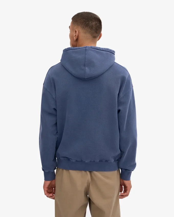 Överdimensionerad hoodie i ekologisk merinoull – Neptune Blue
