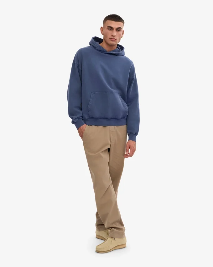 Överdimensionerad hoodie i ekologisk merinoull – Neptune Blue