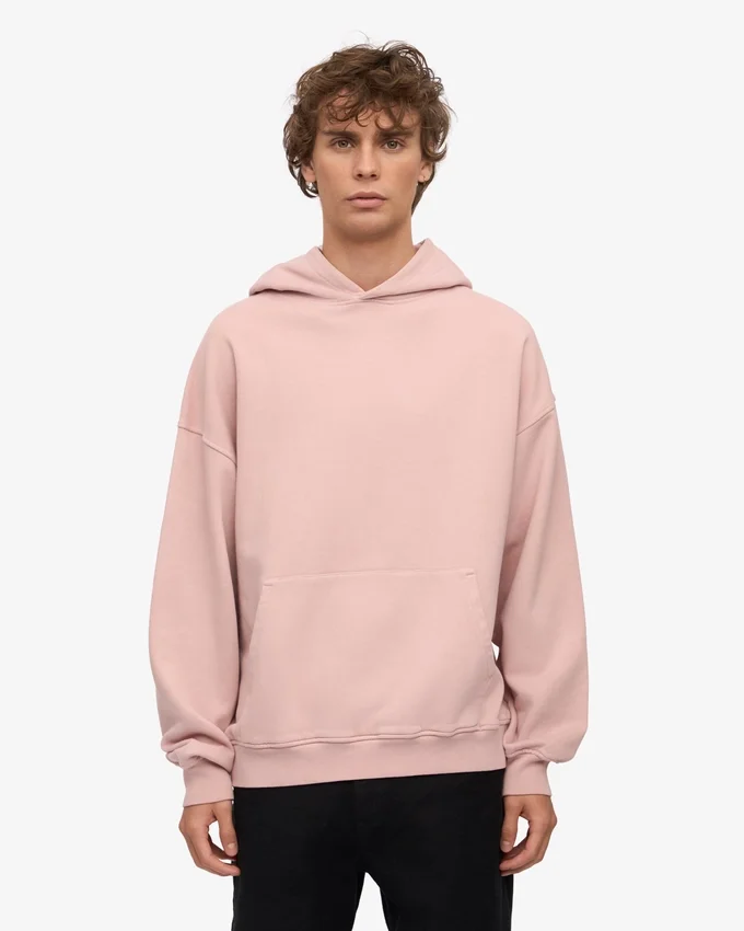 Överdimensionerad hoodie i ekologiskt bomull – blekt rosa