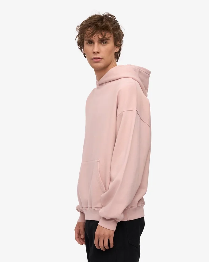 Överdimensionerad hoodie i ekologiskt bomull – blekt rosa