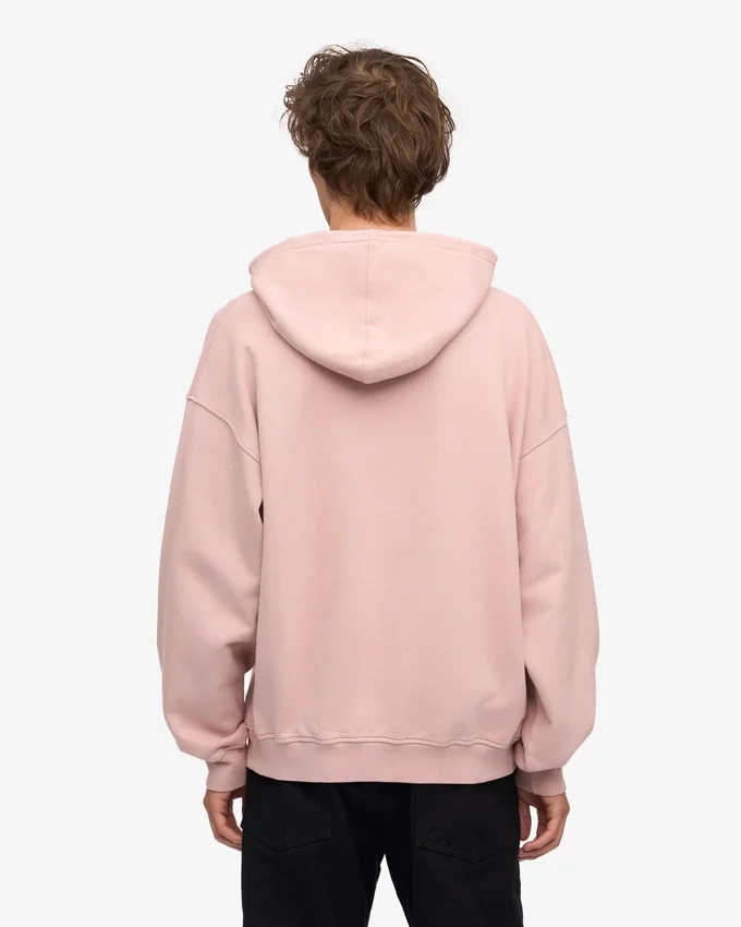 Överdimensionerad hoodie i ekologiskt bomull – blekt rosa