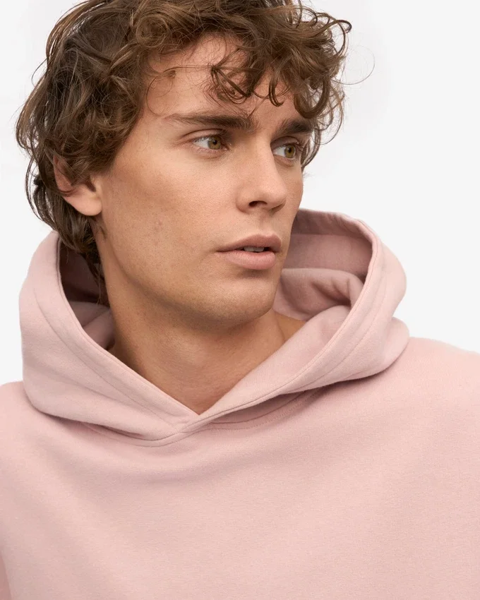Överdimensionerad hoodie i ekologiskt bomull – blekt rosa