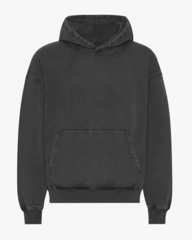 Överdimensionerad hoodie i ekologiskt bomull – blekt svart