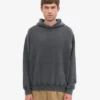 Överdimensionerad hoodie i ekologiskt bomull – blekt svart