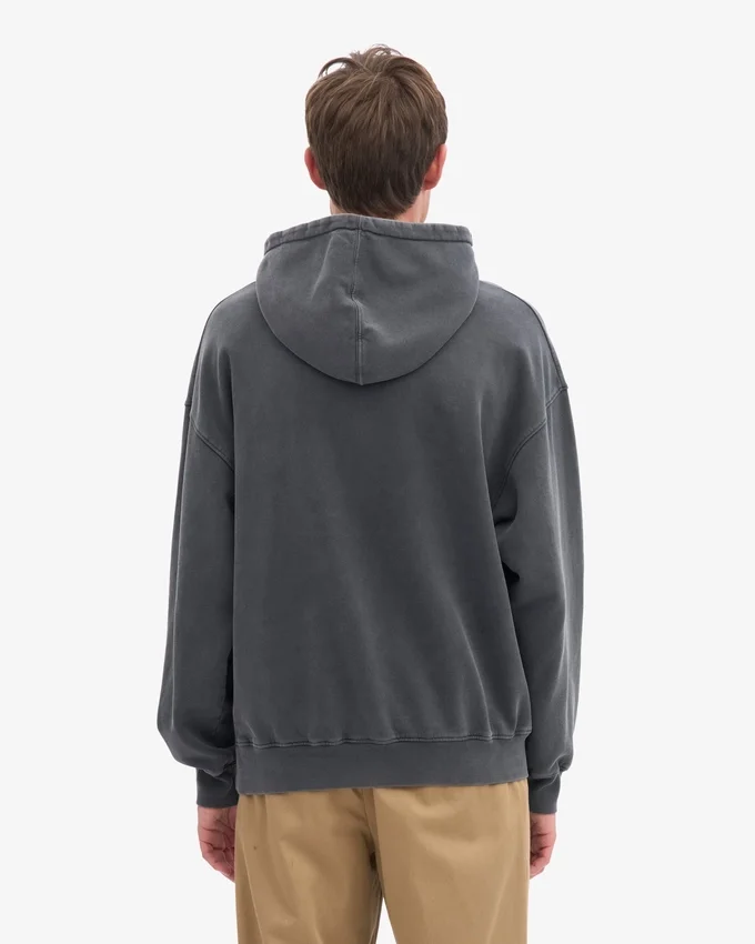 Överdimensionerad hoodie i ekologiskt bomull – blekt svart