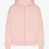 Överdimensionerad hoodie i ekologiskt bomull med dragkedja – blekt rosa