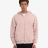 Överdimensionerad hoodie i ekologiskt bomull med dragkedja – blekt rosa