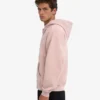 Överdimensionerad hoodie i ekologiskt bomull med dragkedja – blekt rosa