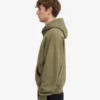 Överdimensionerad hoodie i ekologiskt bomull med dragkedja – dammig olivgrön