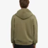 Överdimensionerad hoodie i ekologiskt bomull med dragkedja – dammig olivgrön