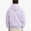 Överdimensionerad hoodie i ekologiskt bomull med dragkedja – mjuk lavendel