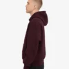 Överdimensionerad hoodie i ekologiskt bomull med dragkedja – oxblodsröd